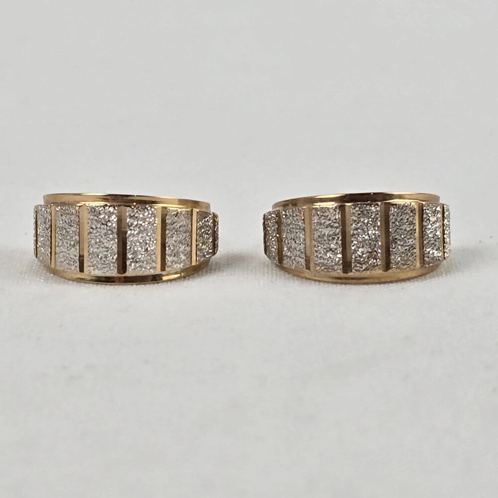AAJ 10k Gold Hoop Diamond Dust Earrings